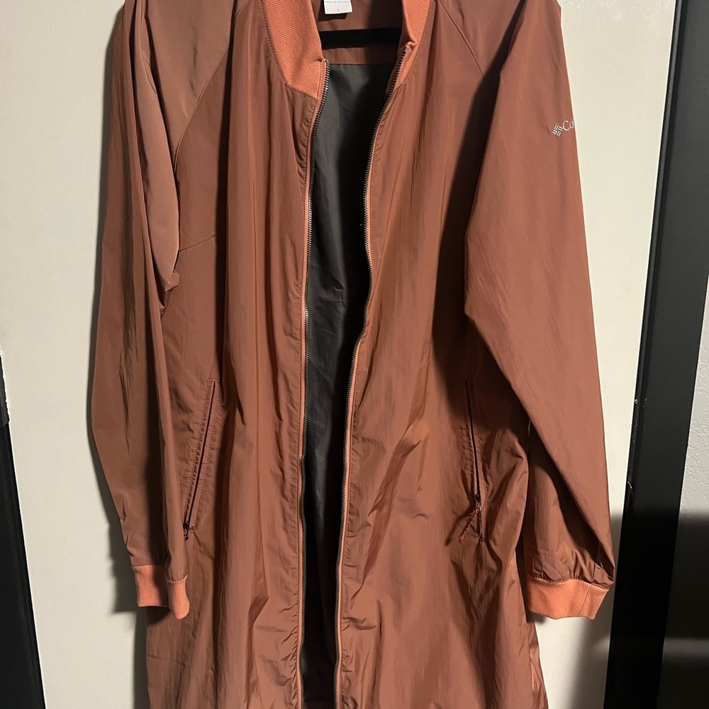 Rose/mauve Columbia rain jacket